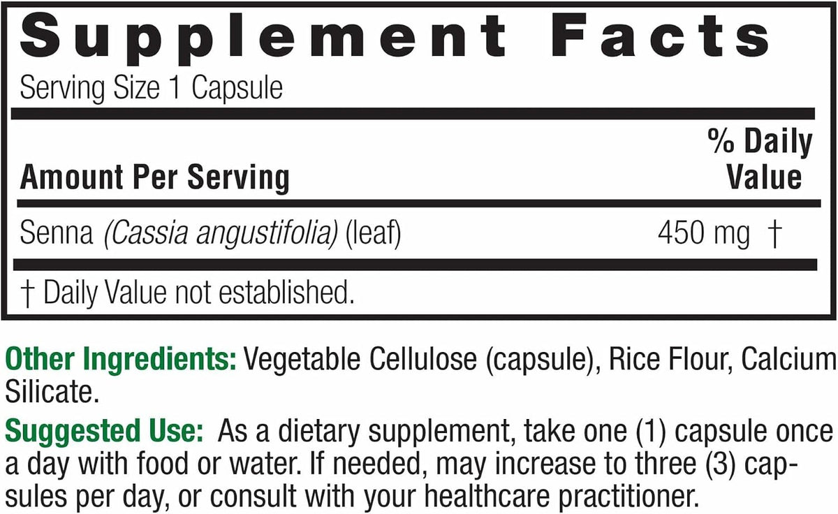 Nature's Answer Senna Leaf Supplement - Supports Digestive Health - 90 Vegetarian Capsules - görsel 2