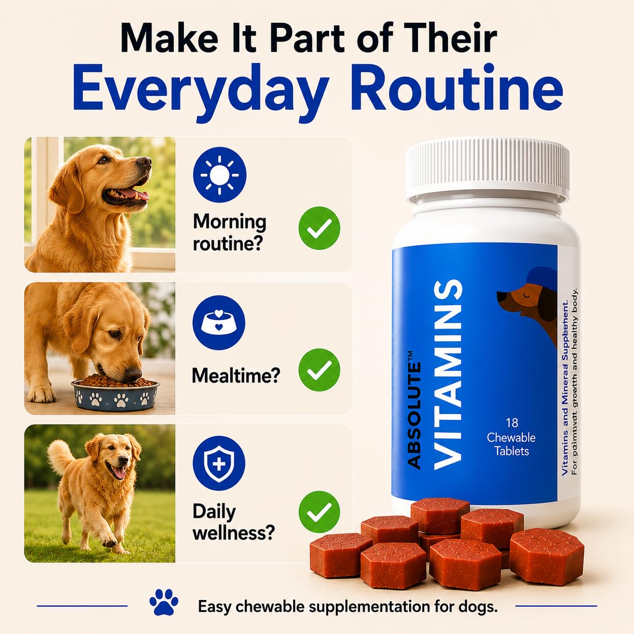 Drools Absolute Vitamin Tablets for Dogs, 110 Count - görsel 3