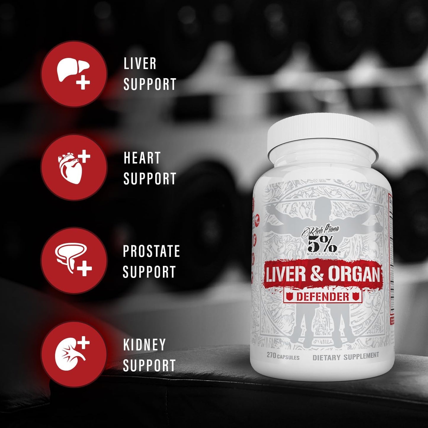 Rich Piana 5% Nutrition Liver & Organ Defender Cycle Support Plus NAC - görsel 3