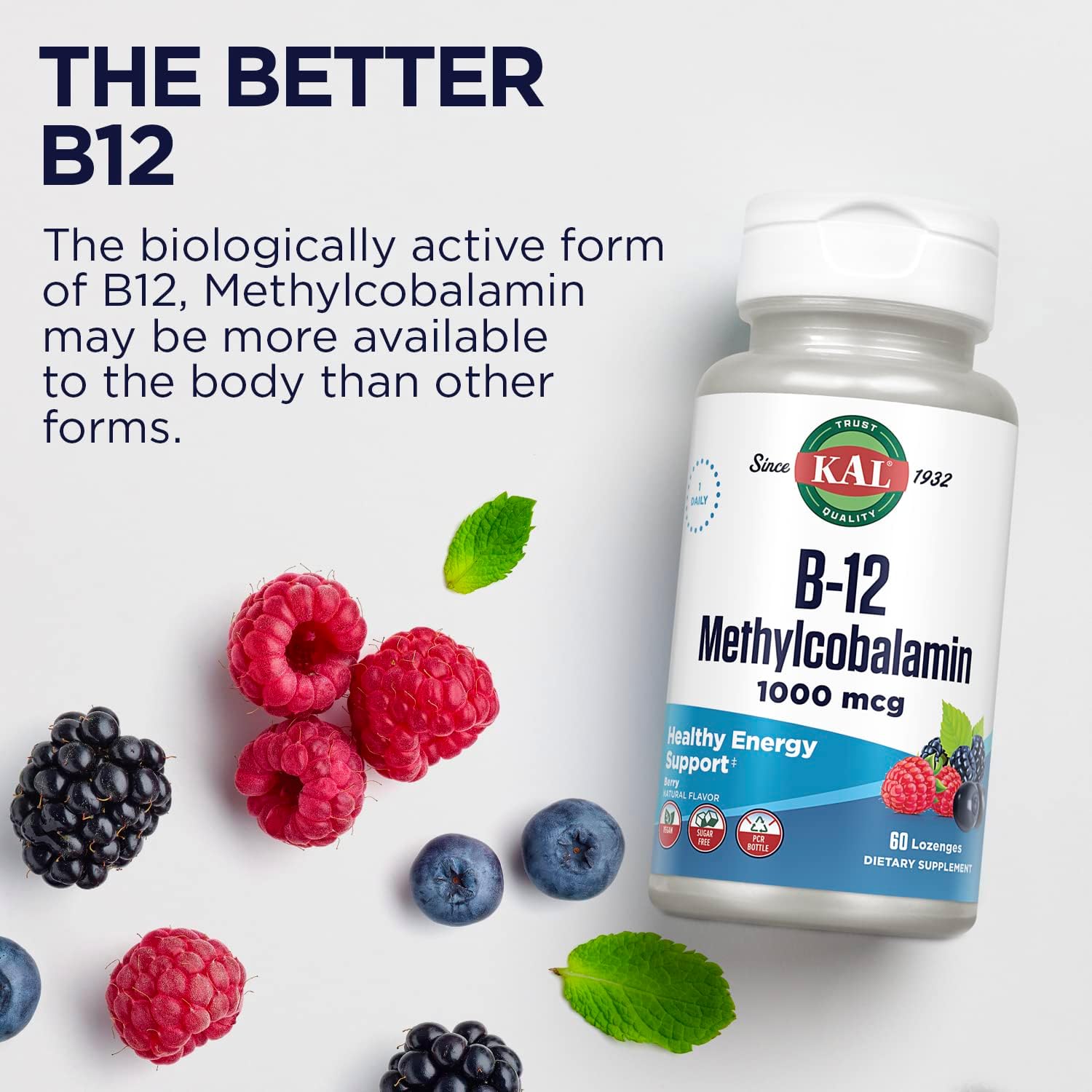KAL Vitamin B12 Methylcobalamin Lozenges 1000mcg - görsel 6