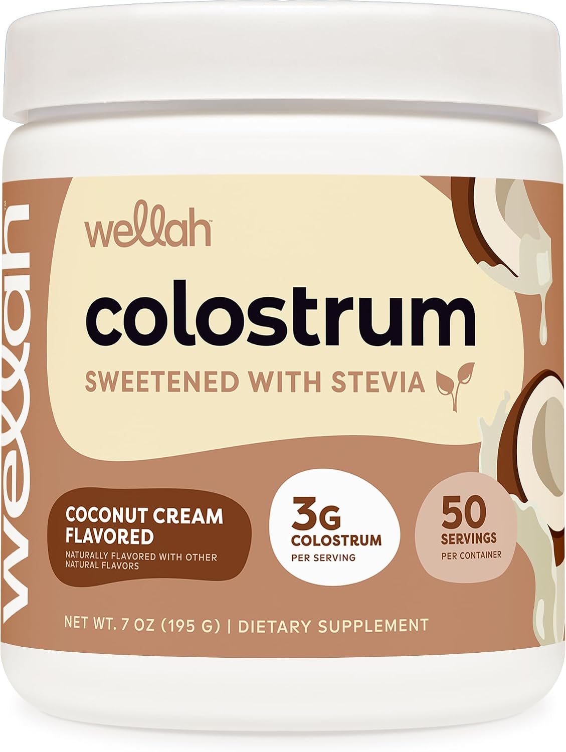 Wellah Colostrum Mocha Latte Flavoured (50 Servings) - Sweetened with Stevia, 3g Colostrum Per Serving, Dietary Supplement - görsel 7