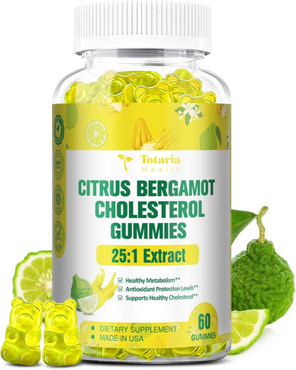 Sugar Free Citrus Bergamot Gummies – All Natural 25:1 Italian Bergamot Extract, Vegan