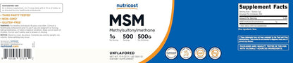 Nutricost Pure MSM Powder 500 g (Methylsulfonylmethane)