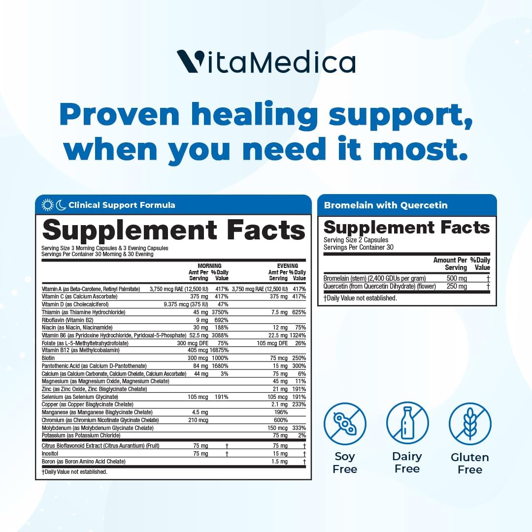 Clinical-Grade Post Surgery Recovery Support Supplement Programme – Physician-Designed Formula with Vitamins, Minerals, Antioxidants, Bromelain & Quercetin - görsel 4