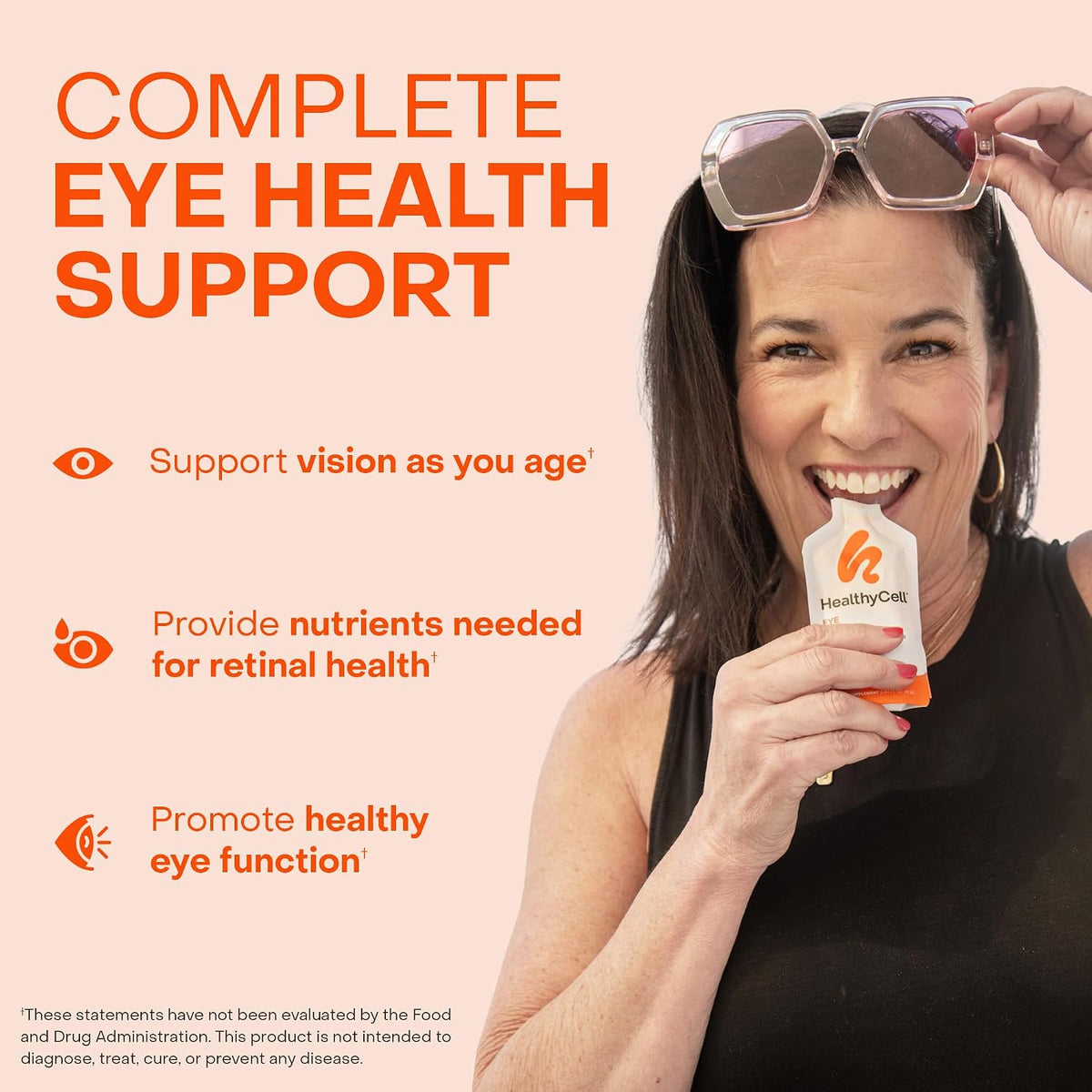 Healthycell Eye Health Daily Liquid Supplement - Eye Vitamins and Minerals with Lutein, Zeaxanthin, Astaxanthin and Beta Carotene for Sight Care and Macular Support - 30 Gel Packs - görsel 2