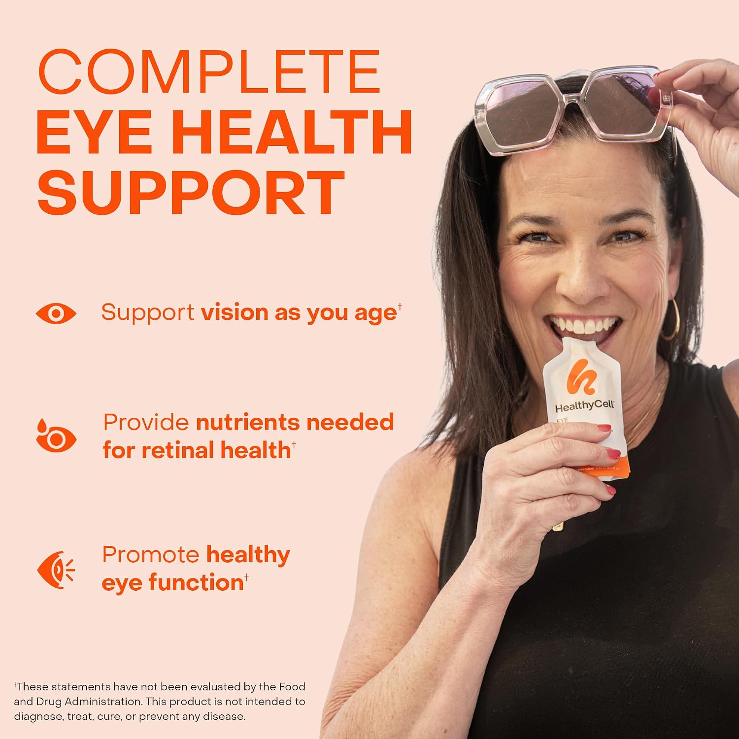 Healthycell Eye Health Daily Liquid Supplement - Eye Vitamins and Minerals with Lutein, Zeaxanthin, Astaxanthin and Beta Carotene for Sight Care and Macular Support - 30 Gel Packs - görsel 2