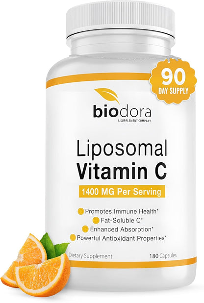 Liposomal Vitamin C - 1400mg per Serving, 180 Capsules