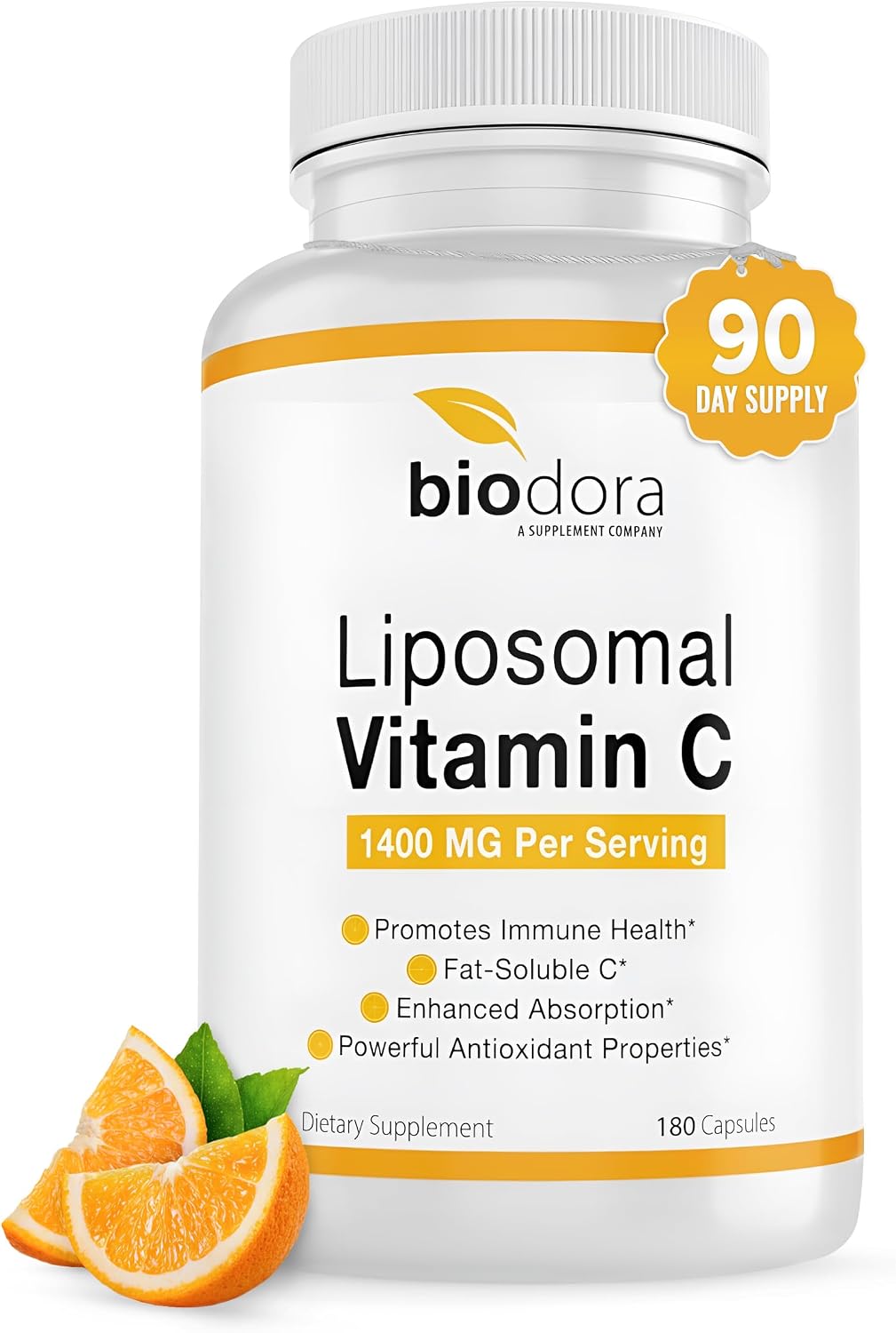 Biodora Liposomal Vitamin C – 1400mg per Serving, 180 Capsules - görsel 1