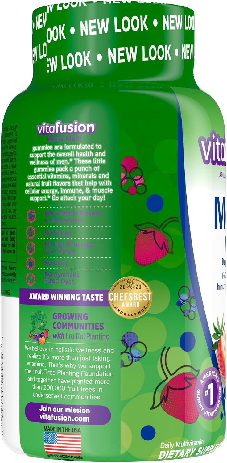 Vitafusion Gummy Vitamins for Men, Berry Flavoured Daily Multivitamins, 150 Count - görsel 9