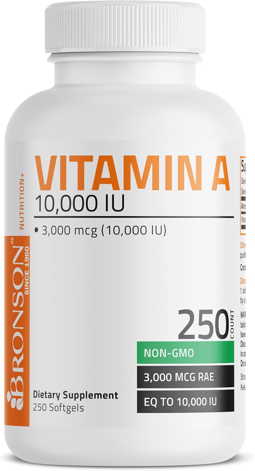 Bronson Vitamin A 10,000 IU – Premium Non-GMO Formula, 250 Softgels - görsel 4