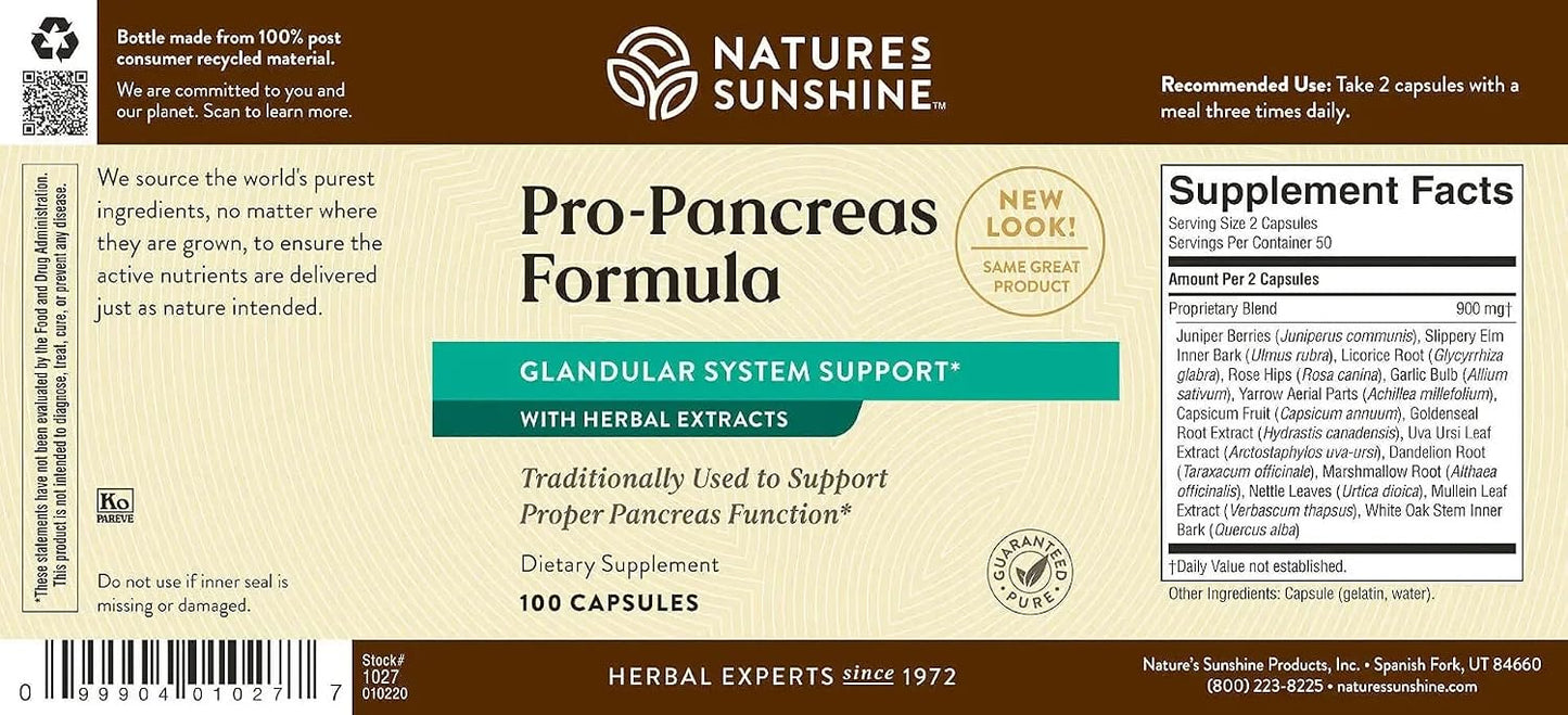 Nature's Sunshine Pro-Pancreas - Herbal Formula for Digestive and Pancreas Support, 100 Capsules - görsel 5