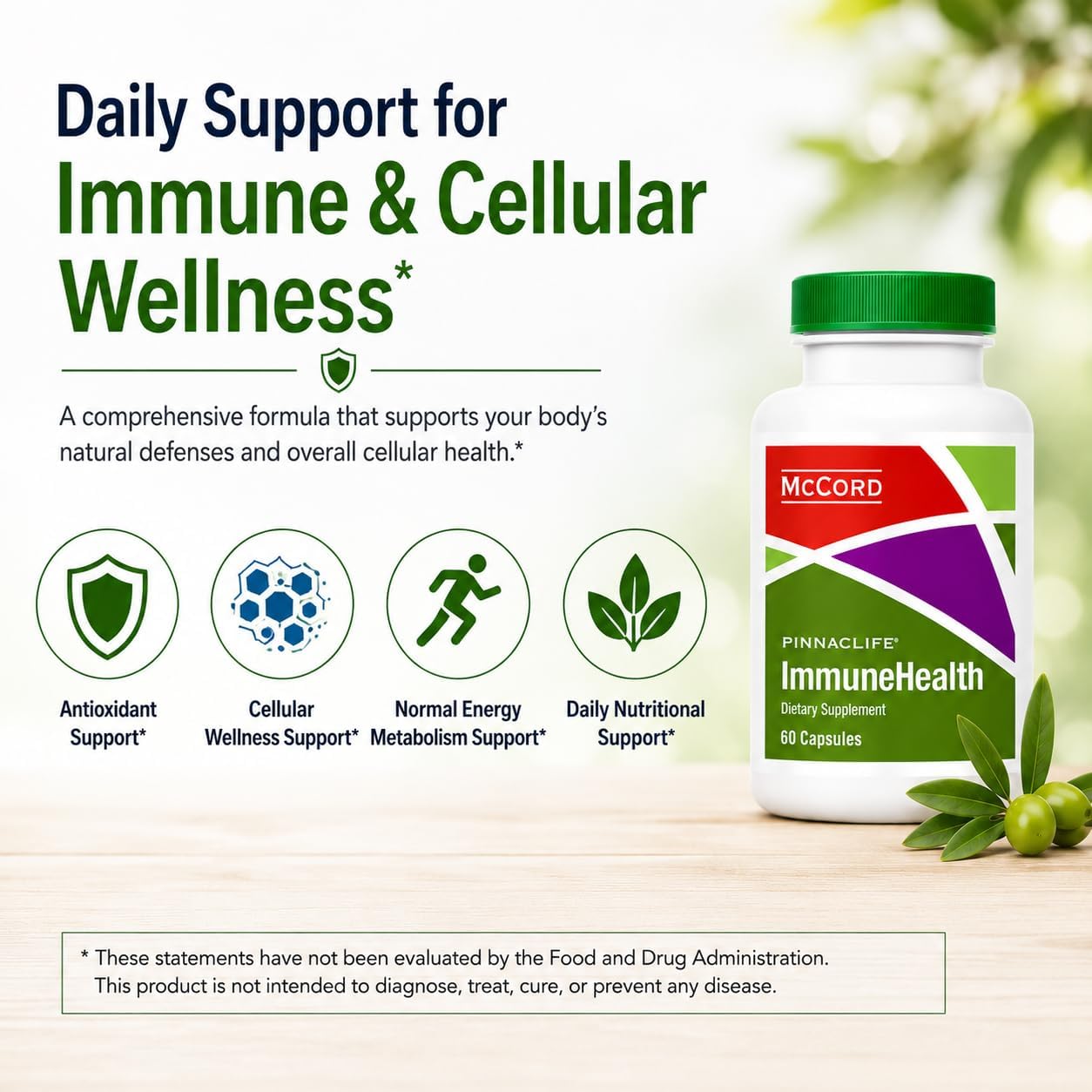 McCord ImmuneHealth Olive Leaf Extract Supplement with 1500 mg Olivamine, Hydroxytyrosol & Oleuropein - görsel 4