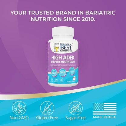 High ADEK Bariatric Multivitamin – DS, SADI & BPD/DS Surgery Support – 180 Tablets