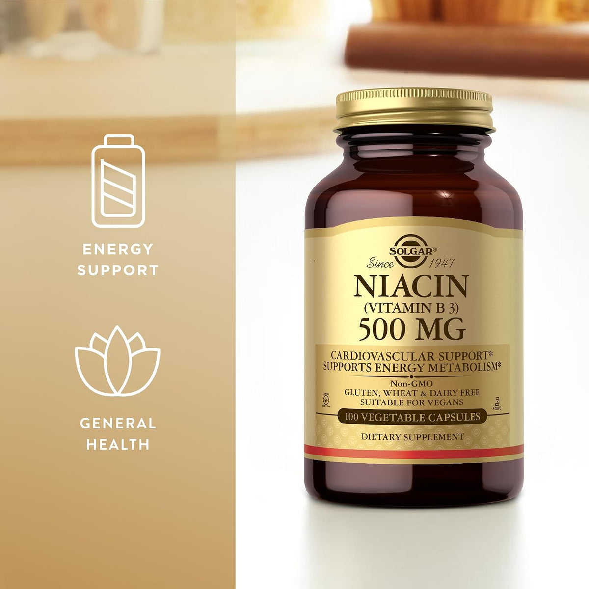 Niacin 500mg Solgar 100 VCaps - görsel 4