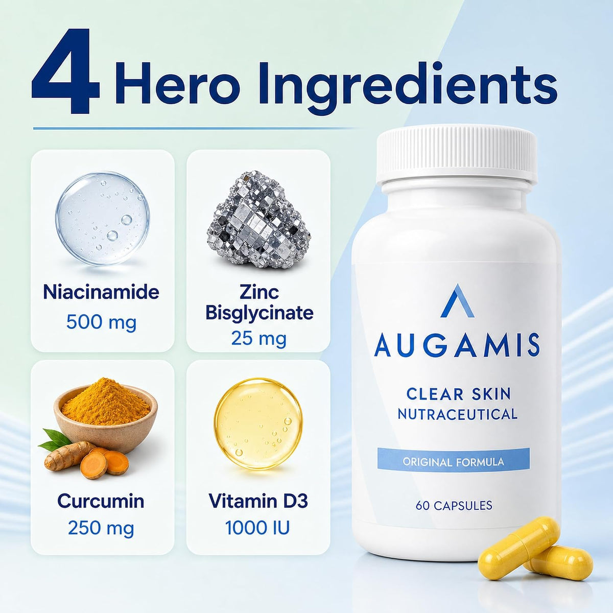 Augamis Hormonal Acne Support for Women – DIM-Free Clear Skin Supplement - görsel 3