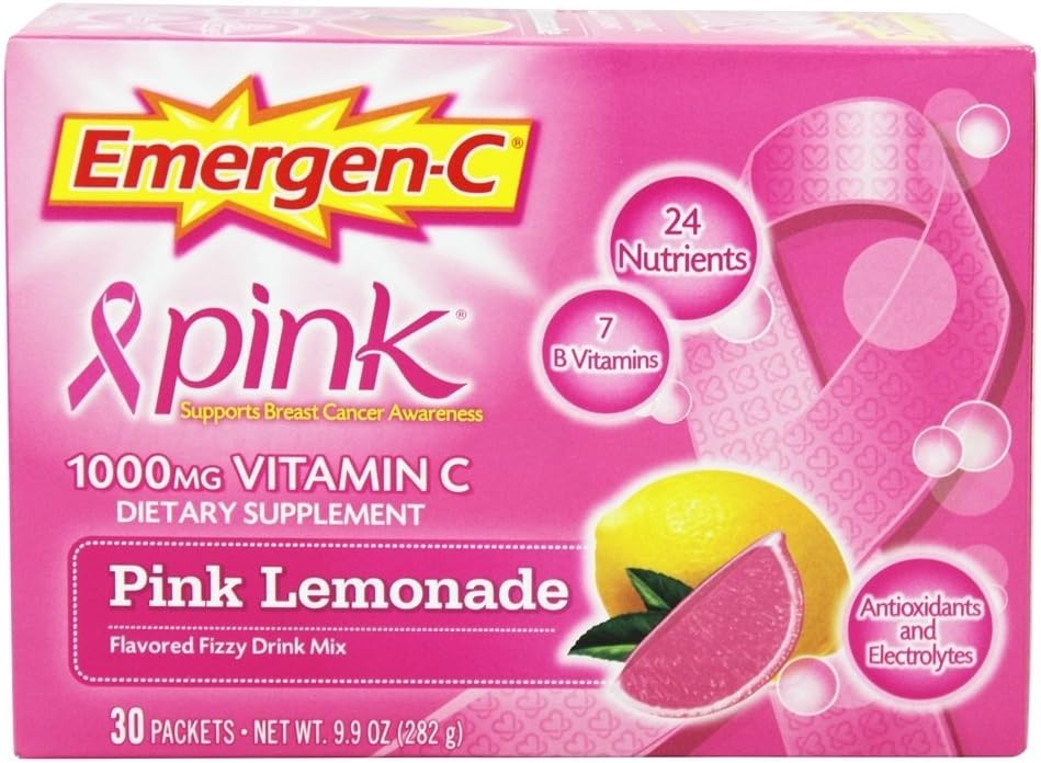 Emergen-C Pink Lemonade Vitamin C Fizzy Drink Mix - 30 Sachets - görsel 1
