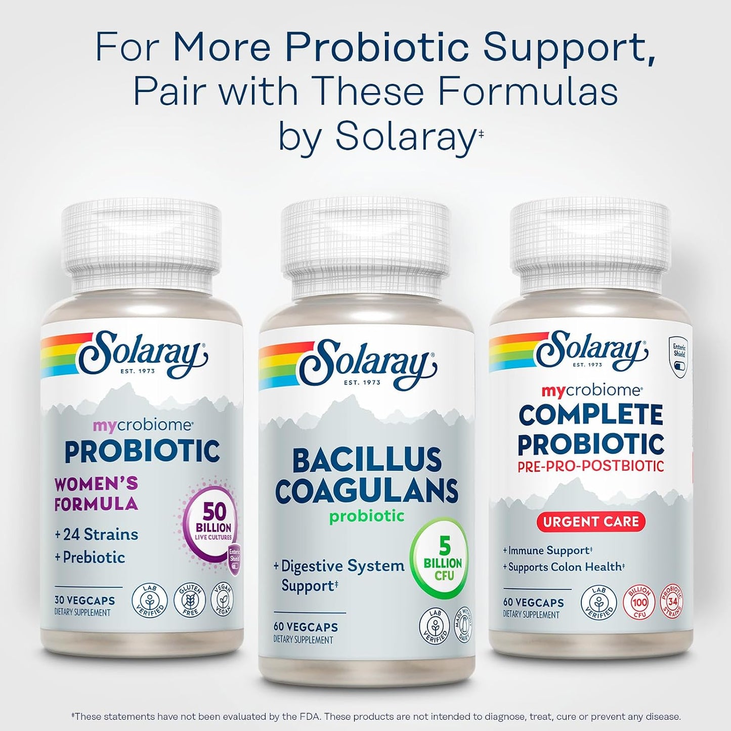 SOLARAY Bacillus Coagulans Probiotic - 5 Billion Live Microorganisms with Inulin Prebiotic Fibre, 60 VegCaps - görsel 6