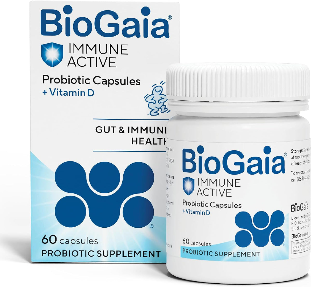 BioGaia Protectis Immune Active Probiotic + Vitamin D, 60 Capsules - görsel 1