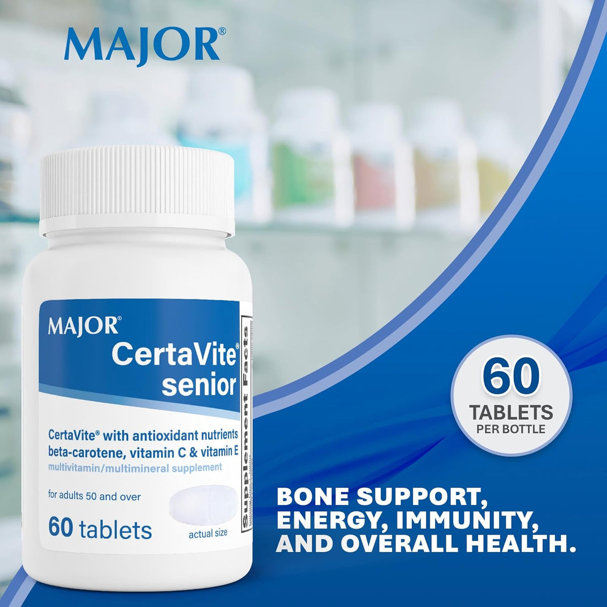 CertaVite Senior Multivitamin with Antioxidants – Multivitamin for Women and Men – 60 Tablets - görsel 2