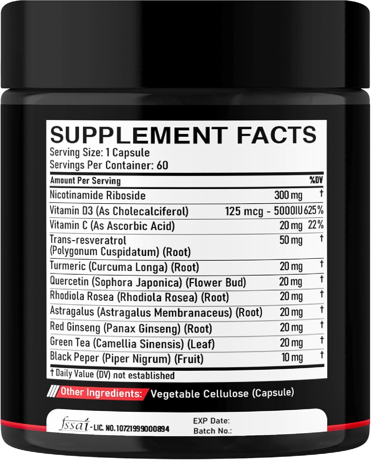 DEDICAD 11in1 NAD+ Supplement with Nicotinamide Riboside, Quercetin, Resveratrol and 8 More - 2 Month Supply - görsel 9