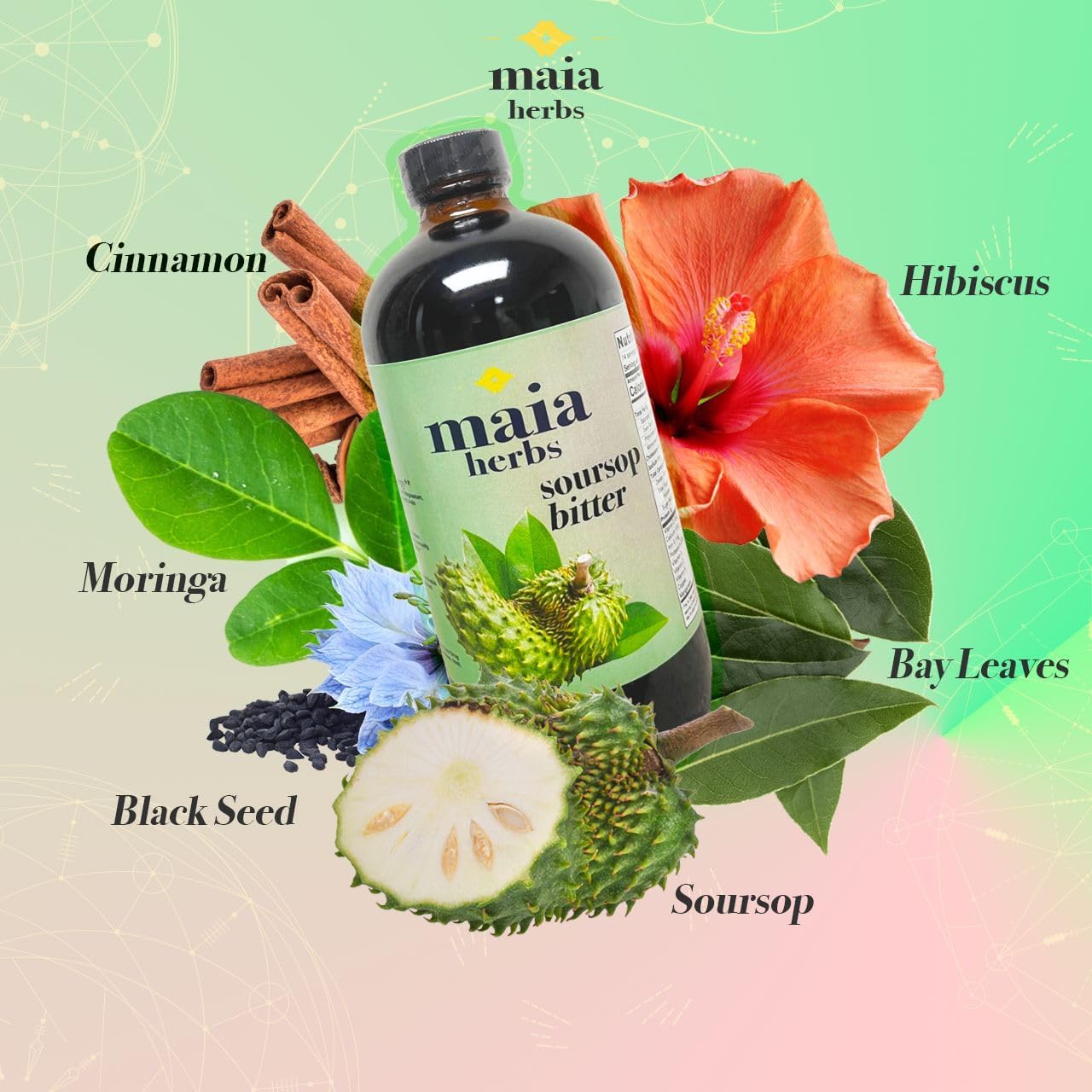 Maia Herbs Soursop Bitters Liquid, 16oz - görsel 4