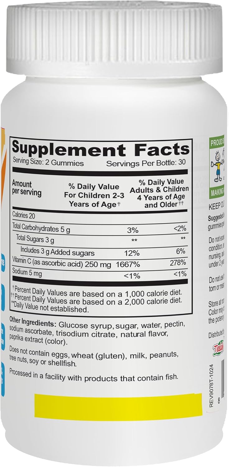 Yum-V's Chewable Vitamin C Gummies for Children – Orange Flavour – 60 Count - görsel 2