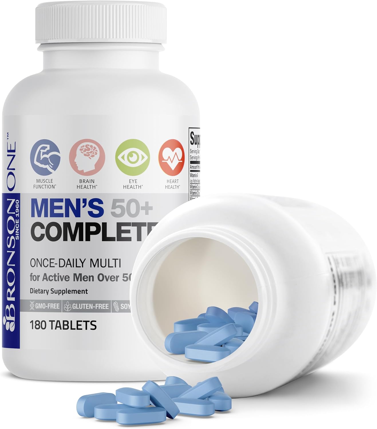 Bronson ONE Daily Mens 50+ Complete Multivitamin Multimineral, 180 Tablets - görsel 6