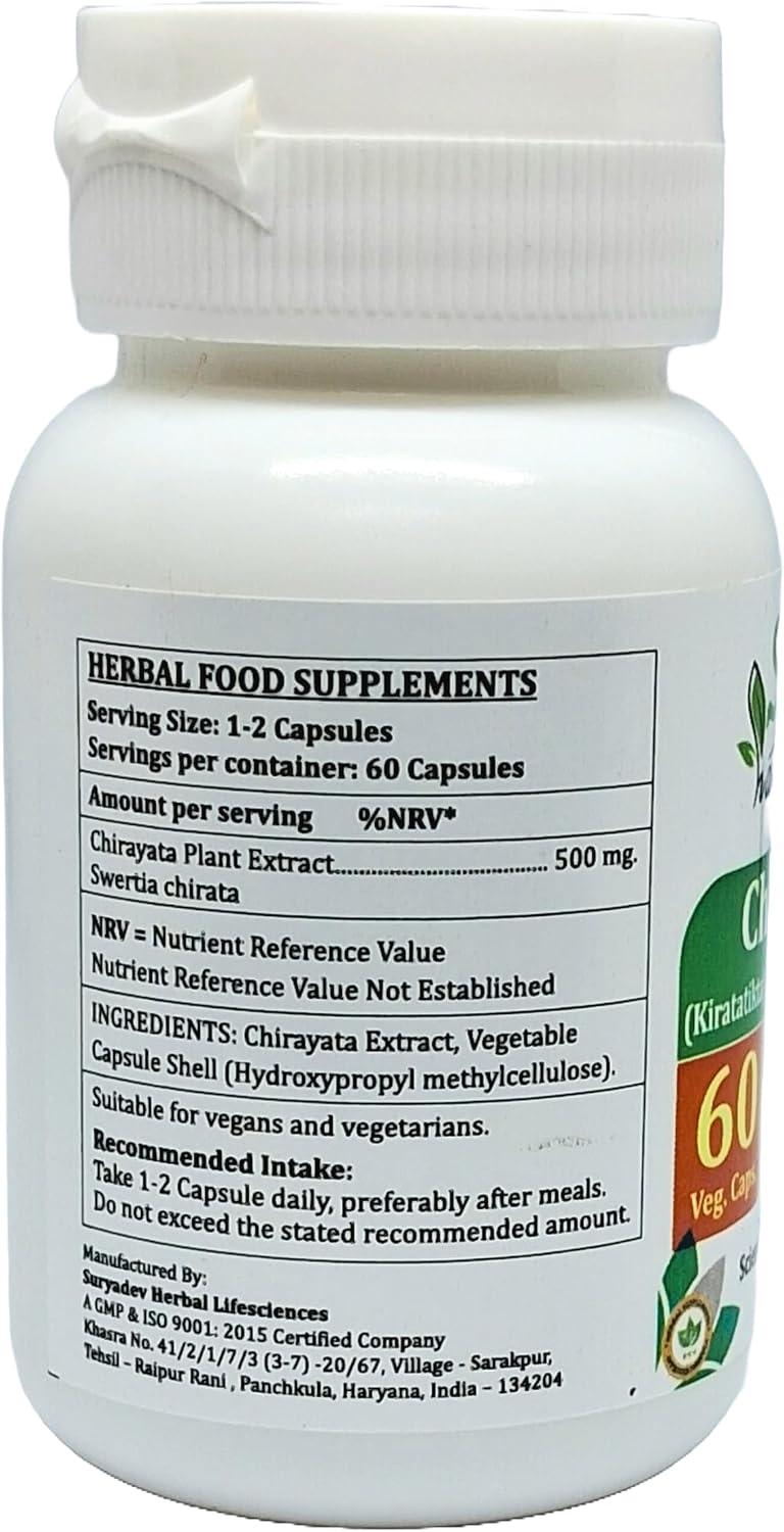 Chirayata Forte Capsule, 500 mg, 60 Capsules - Swertia Chirata Extract - görsel 2