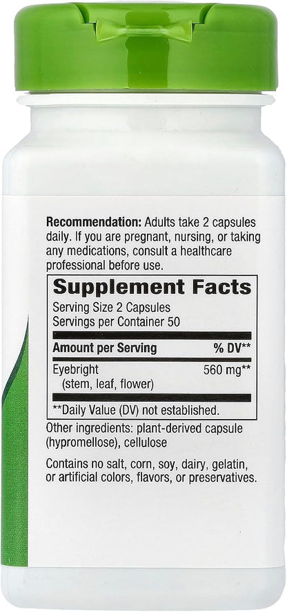 Nature's Way Eyebright Herb, 560 mg per Two Capsule Serving, 100 Vegan Capsules