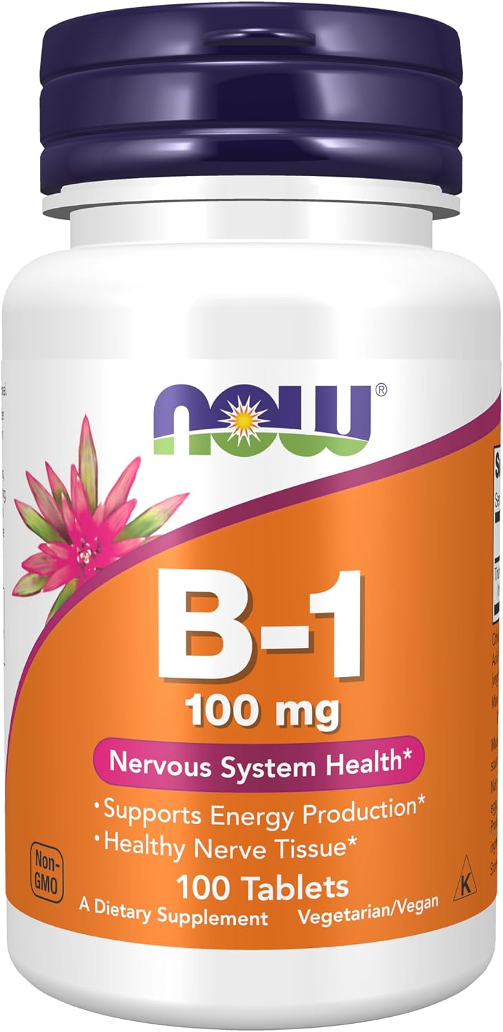 NOW Foods Vitamin B1 (Thiamine) 100 mg, 100 Tablets - görsel 1