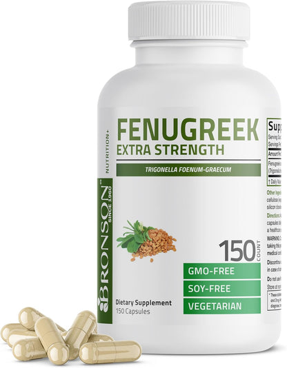 Bronson Extra Strength Fenugreek Seed Powder Capsules, 150 Capsules