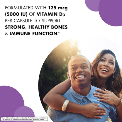 Bluebonnet Vitamin D3 5000 IU – 120 Veggie Capsules