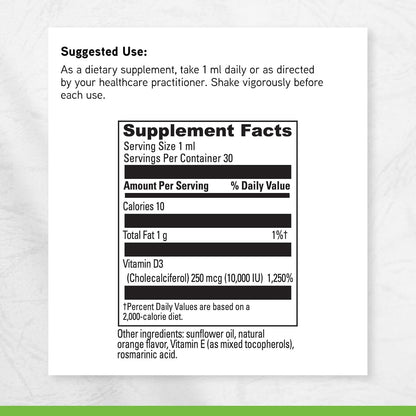 DAVINCI Labs Liquid D3 1,000 IU – Vitamin D Supplement for Bone, Immune & Heart Health – Gluten-Free, Vegetarian – 30 ml (30 Servings)