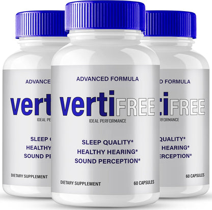 Vertifree Tinnitus Relief Capsules - Maximum Strength, Natural Support for Ear Health (3 Pack)