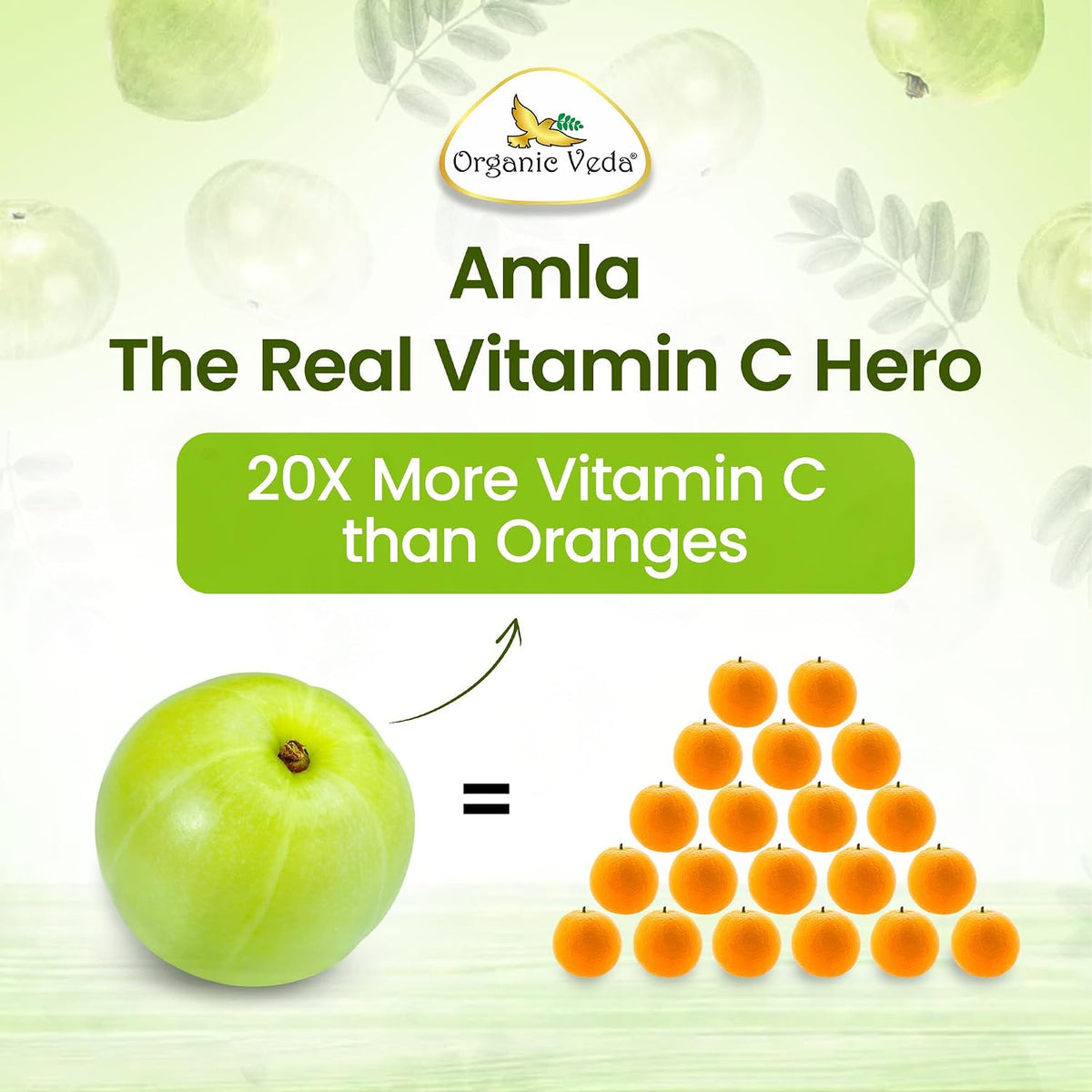 Organic Veda Amla Capsules - 1500mg, 300 Capsules - Natural Vitamin C Supplement - görsel 9