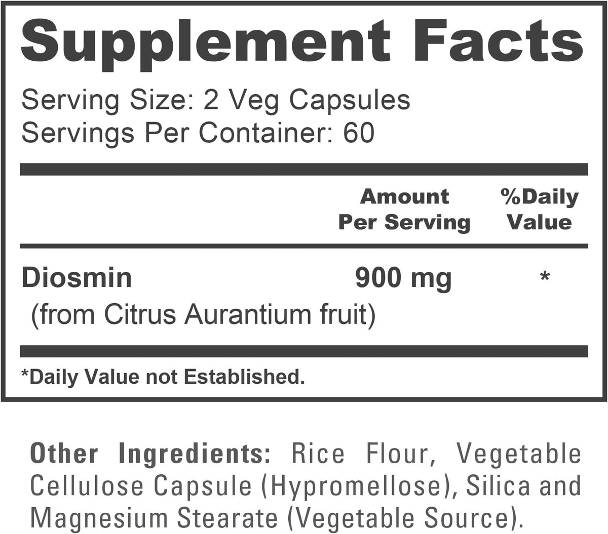 NusaPure Diosmin 900mg per Serving - 120 Vegan Capsules (Non-GMO) - görsel 4
