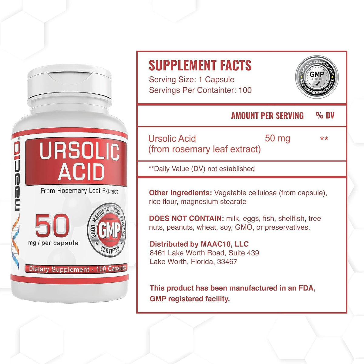 MAAC10 Ursolic Acid 50mg Capsules – AMPK and Sirtuin Activator - görsel 3