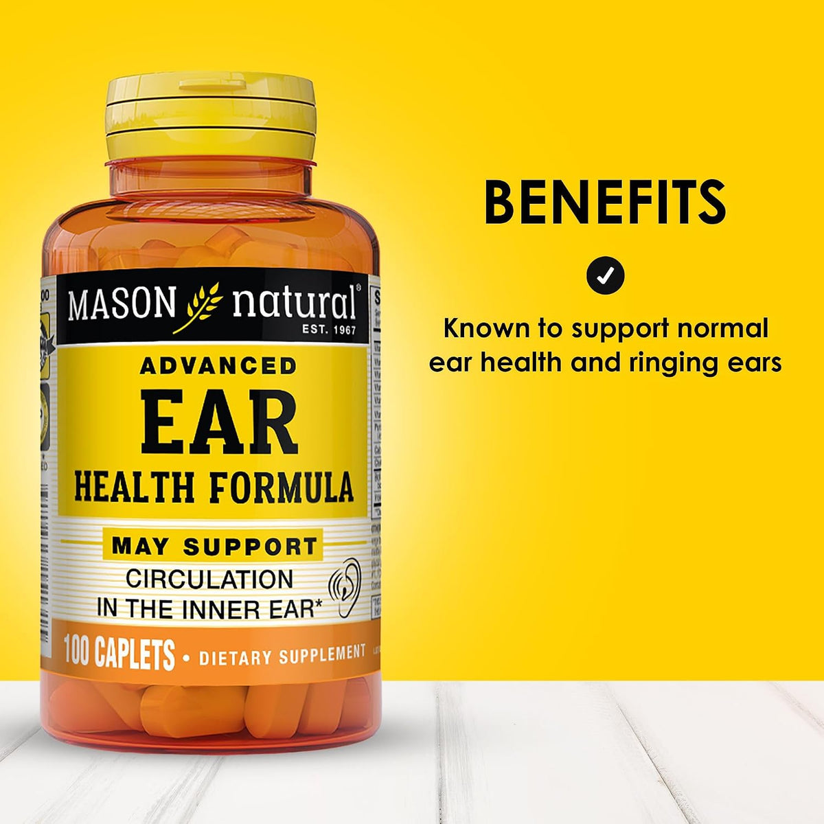 MASON NATURAL Advanced Ear Health Support with Vitamin C, 33-Day Supply - görsel 2