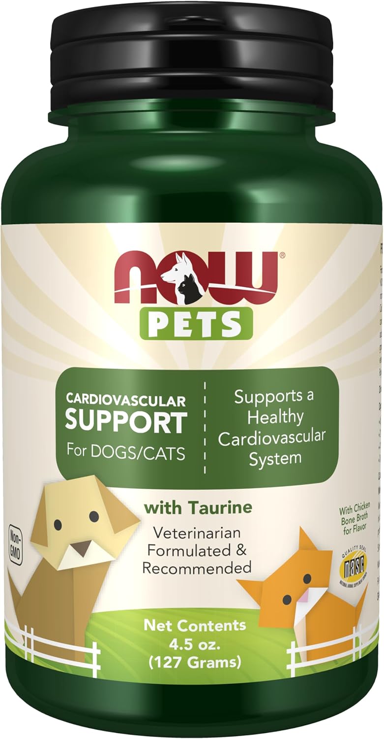 NOW Pet Health, Cardiovascular Support Supplement, Formulated for Cats and Dogs, NASC Certified, Powder, 127 g - görsel 1