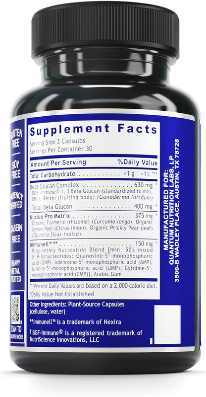 Quantum Nucleotide Complex - Beta-Glucan Immune Support with Reishi, 90 Capsules