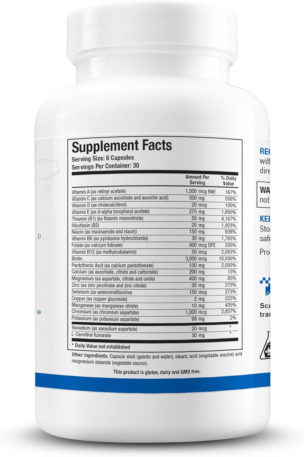 Biotics Research GlucoBalance Chromium, Vanadium, L-Carnitine - Metabolic Health & Blood Lipid Support - 180 Capsules - görsel 4