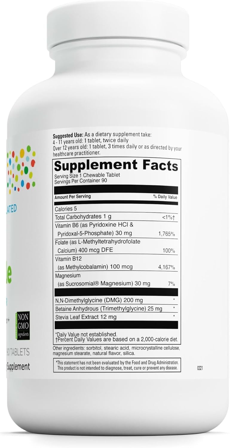 Little DaVinci Focus Chewable - Supplement to Support Behaviour, Brain Health, and Immune Health for Children - With Vitamin B6, Folate, Vitamin B12, and More - Orange Flavour - Sugar-Free - 90 Tablets - görsel 2
