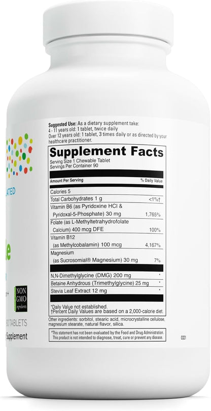 Little DaVinci Focus Chewable - Supplement to Support Behaviour, Brain Health, and Immune Health for Children - With Vitamin B6, Folate, Vitamin B12, and More - Orange Flavour - Sugar-Free - 90 Tablets