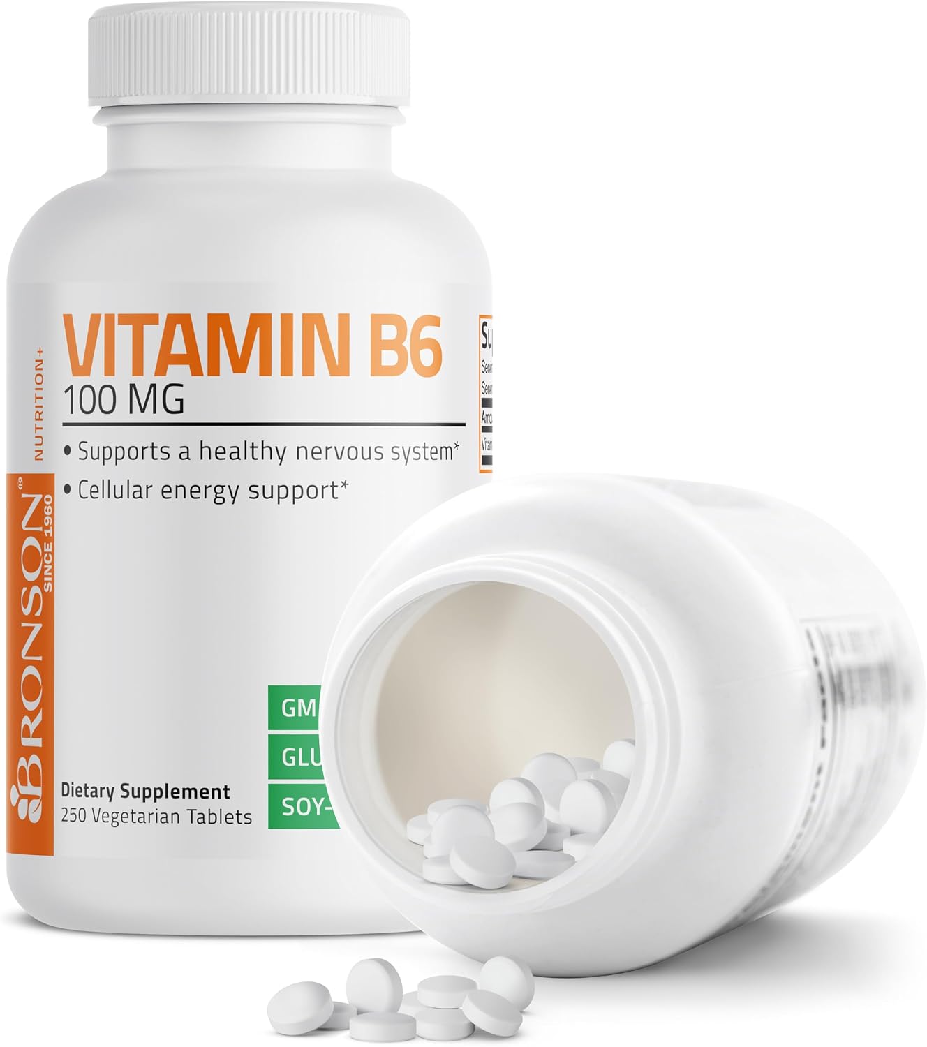 Bronson Vitamin B6 100mg Food Supplement, 250 Tablets - görsel 4