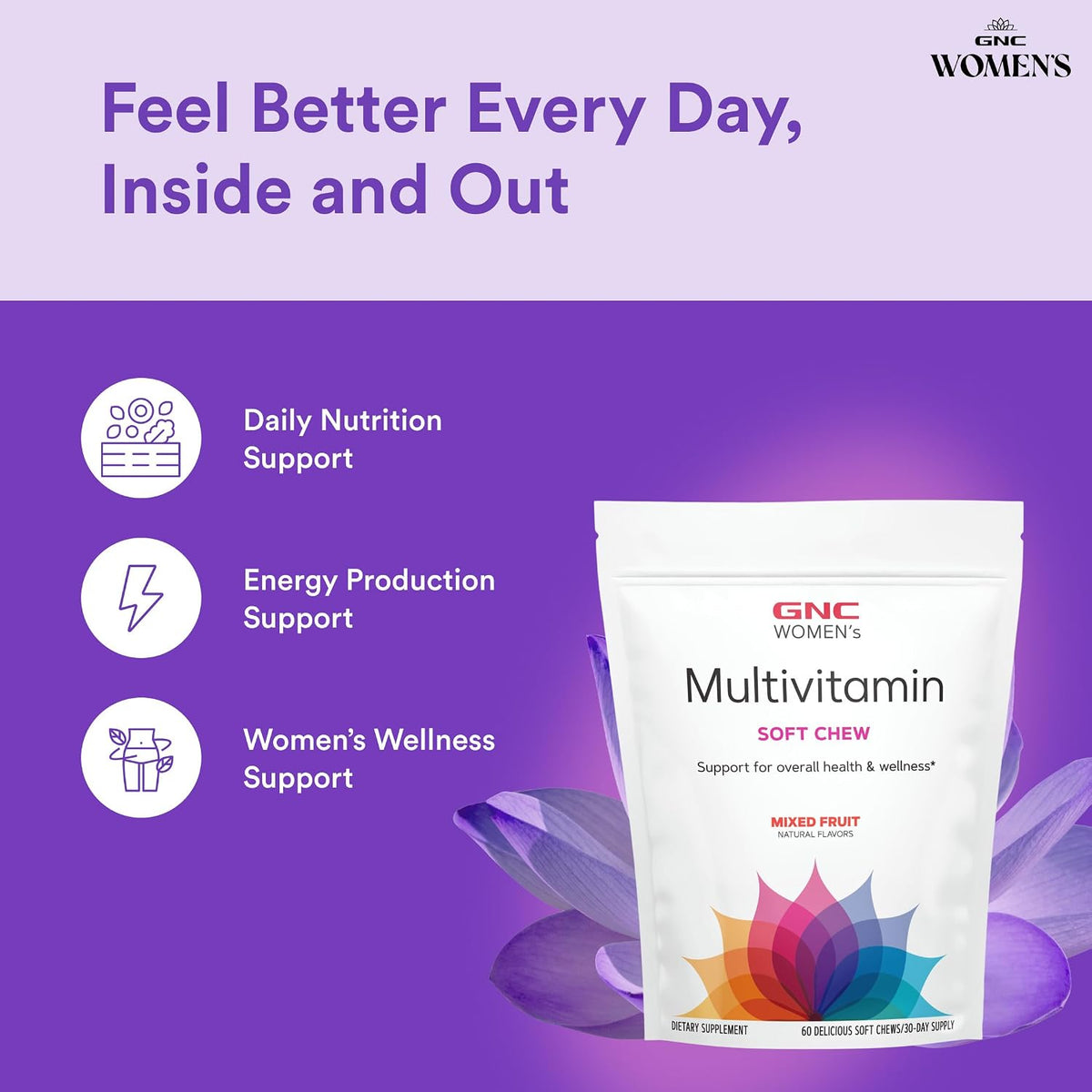 GNC Women's Multivitamin Soft Chew - Mixed Fruit - görsel 3