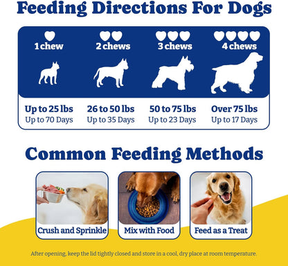 YoYoBay Probiotics for Dogs - 6 Billion CFUs, 180 Soft Chews, Salmon & Blueberry Flavour
