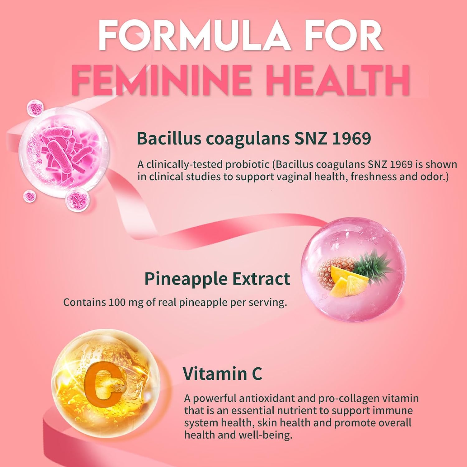 Airboy Vaginal Probiotic Gummies for Women – Pineapple Gummies for Balanced pH & Flora Support (60 Gummies) - görsel 3