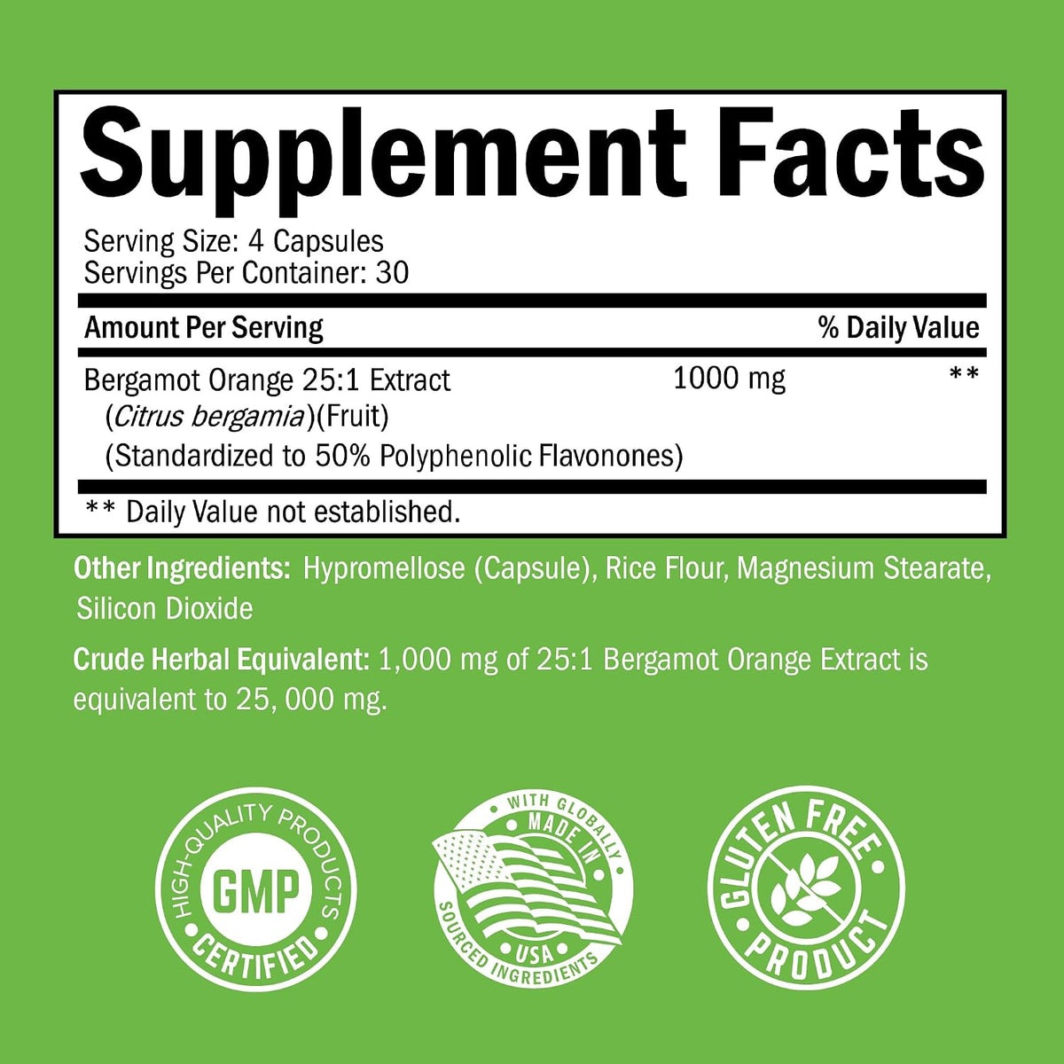 BioSchwartz Citrus Bergamot 1000mg - Ultra Concentrated Supplement for Heart Health - Vegan, Non-GMO, Gluten-Free - 120 Mini Capsules - görsel 2
