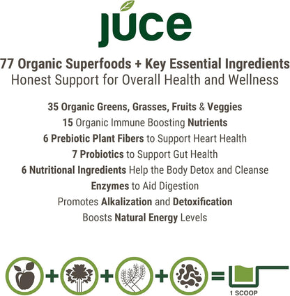 Terra Kai Organics Juce Greens Organic Superfood Powder - Harvest Apple, 20 Servings