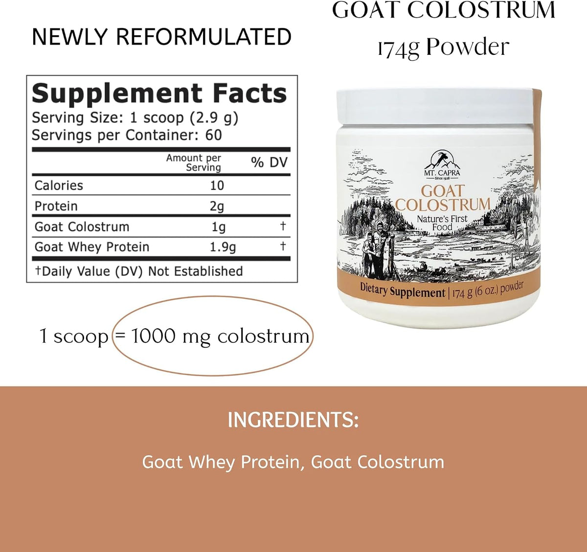 Mt. Capra Goat Colostrum – Grass-Fed, High in Immunoglobulins, 60 Servings - görsel 2